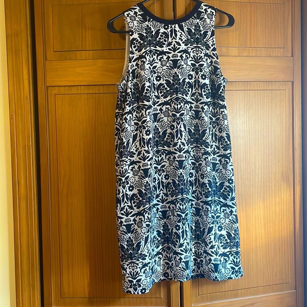 Loft Petite Dress - navy & white